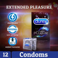 Pack of 24 Condoms And 50ml Lube Free Durex Extra Time ExtendedPleasure Condoms 12's And 50ml lubricant gel 50ml. 