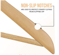 Relaxsit Pack Of 20 , 30 and 1 pc Single Wooden Suit Hangers with Non Slip Pants Bar made with pure natural wood.. 