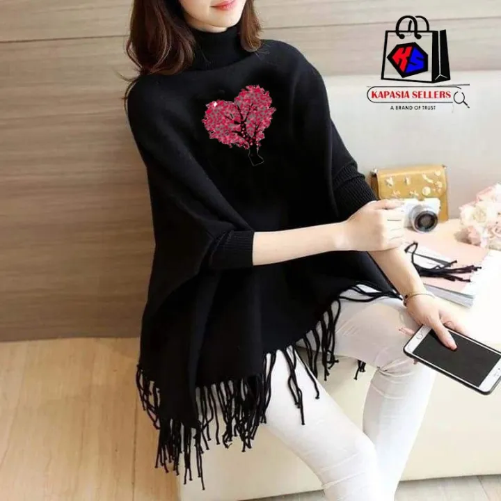 Women%20Hearts%20Tree%20Printed%20Fleece%20Poncho%20For%20Women%20Winter%20Printed%20Poncho%20For%20Girls%20-%20Image%205