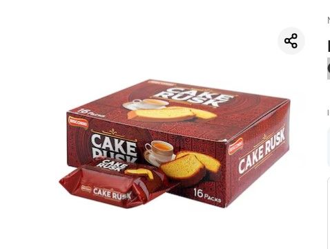 Cake Rusk Snack Pack 20g (Pack of 16) – Crispy & Fresh Rusk Biscuits ...