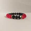 Red and black jewellery. 