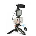 Mobile Vlogging Kit, Video Making kit, with tripod stand, Microphone, Led Light, Mobile Holder ALL IN ONE. 