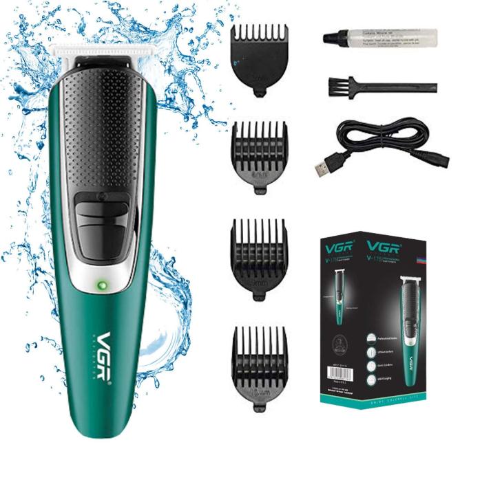 VGR V-176 Cordless Professional Hair Clipper Trimmer ( Green )