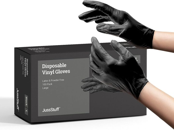 Black Nitrile Gloves Disposable Pack of 40 Surgical, Powder-Free, Latex-Free, Waterproof Tear-Resistant for Kitchen, Medical, Cleaning, Salon