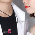 Heavy Metal Magnetic Lovers Heart Pendant Necklace Gift for Friends Couples. 