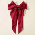 Silk Hair Bow Clip Hair Accessories High Quality Color-Red. 