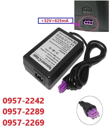 HP 32V 625mA AC Adapter | Charger for HP Deskjet Printers | Printer Power Supply 32V 625mA for 0957-2269, 0957-2289, 0957-2242 | Printer power adapter for HP