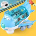 Musical Airplane With Lights And Music Cartoon Airplane With Bump And Go Toy Aeroplane 3d Lightning With Poems Available In 2 Colours Blue & Pink - Best Gift For Toddlers , Kids - Boys And Girls. 