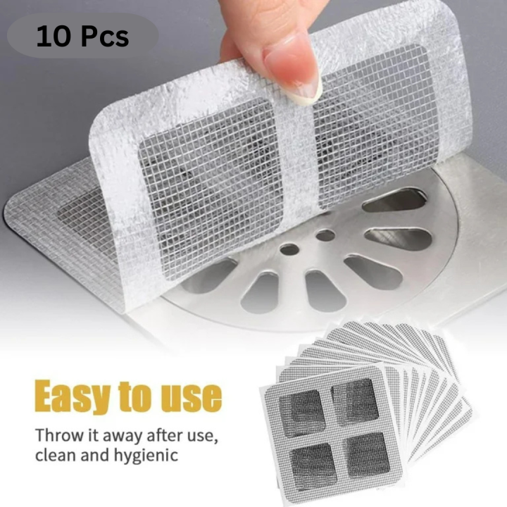 10 pcs Disposable Drain Cover Sticker |Drain Hair Catcher Mesh Stickers | Drain Cover for pest Control in Bathroom, Floor, Kitchen Sink |self Adhesive Drain Cover