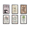 6 PCS 4x6" Minimalist Modern Customized Frames Photo Wall Decoration Photo Frame Wall Art Hanging Home Decoration Picture Gallery for Living Room Study Room, Perfect Wall Hangings, Best gift for Kitchen, Dining Room. 