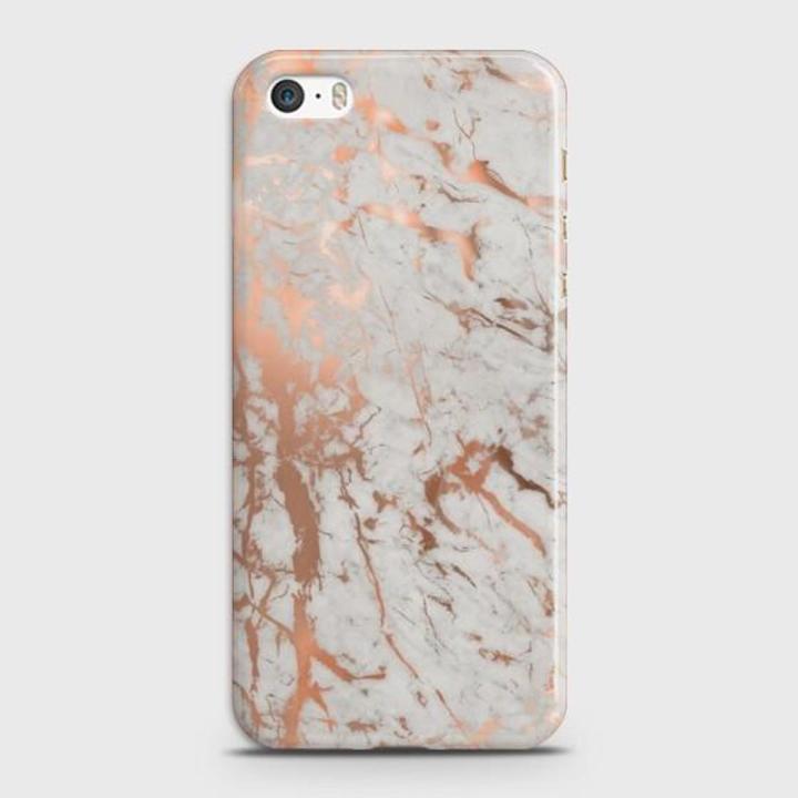 iPhone 5s Cover - SkinLee HQ Hard Case - Chic Rose Gold Chrome Style Print - SKINLEE-161-1-26-10