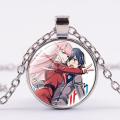Funny Darling In The Franxx Necklace Zero Two Cartoon Figure Glass Pendant Handmade Girls Cosplay Necklaces. 