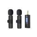 K35 Dual Wireless Microphone for Android Mobiles & iOS Phone Dual User Wireless Mic for Recording Vlogging ASMR Podcast Interview Instagram_ & YouTube_   Interview Live Streaming with BT Speakers, DSLR Camera Wireless Mic. 