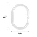 12Pcs/Box Shower Curtain Hook Transparent Plastic C Shape Bath Drape Shower Ring Loop Clip Bendable Bathroom Curtain Hooks. 