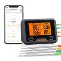 Inkbird Wi-Fi & Bluetooth Grill Meat Thermometer IBBQ-4BW with 4 Colored Probes, Timer, High/Low Temp Alarm, WiFi Meat Wireless Barbecue Smòker Thermometer for Oven, Kitchen, Drum, Android & iOS. 