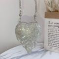 Mini Heart Shape Handbag for Girls & Women | Tassel Chain Strap Crossbody Bag | Evening Party Wedding Eid Clutch Purse | Small Shoulder Bag. 