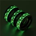 Luminous Plated Ring Dark Golden Dragon Inlay Green Background Fashion Men Fluorescent Glowing Rings. 