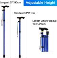 Folding Cane Foldable, Adjustable, Lightweight Aluminum Offset Walking Cane Collapsible Walking Stick - Black. 
