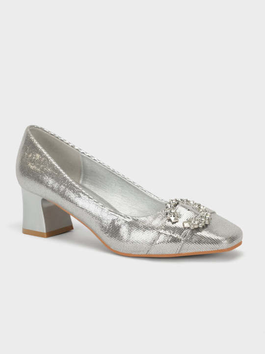 Unze London Women's "ONNIKA" Block Heel Fancy Courts For Women - Courts Shoes For Women