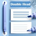 【HOT】 6 PCS Double Head Highlighters Pen Set Colored Markers Kawaii Cute Pastel For Kids Stationery Aesthetic Office School Supplies. 