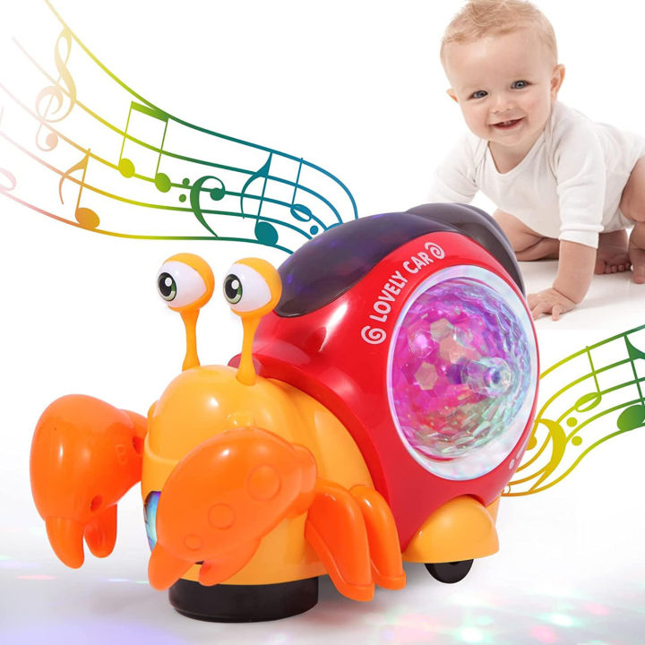 Suitable for early baby crawling crab baby toys electric universal snail hermit crab learning educational toys