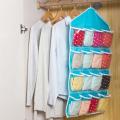 Universal Cupboard Hanging Storage Organizer Transparent Wall Hanging Bag for Socks, Jewelry, Ties, Underwear, Sunglasses, Bra, Stationary, Stitching Tools - Closet Storage Tidy Organizer 16 Pockets (Multicolor). 