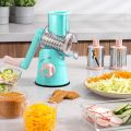 Tabletop Drum Grater Rotating Manual Vegetable Slicer Machine 3 Blades | Vegetable Cutter & Onion / Fruit Slicer | All in One Chopper for Household Kitchen Cheese Grater. 