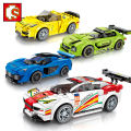 Sembo Block Car Story Series Unit Blocks on Wheels Racing Children's Toy Small Particles Compatible with Lego Assembly. 
