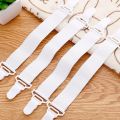 4pcs Elastic Bed Sheet Grippers Double Head Clips Gripper Holder Suspender Bed Sheet Fasteners Home Fixing Slip-Resistant Belt. 