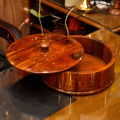 Natural Wooden Hotpot with Steel and Brass work | Premium Handmade Wooden Kitchenware for Dining & Home Decor |  Handcrafted Wooden Hotpot with Traditional Design | Wooden Soup Pot for Kitchen Decor |  Wooden hotpotSet with Brass Work | Hadi Wood Crafts. 