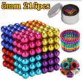 Pack of 6 Pcs - Buzzing Magnet Ball Set Toys for Kids and Boys - Golden and Multi Color. 