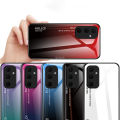 Quiberk for Samsung Galaxy A55 5G Tempered Glass Hard Case Gradient Color Back + Soft Frame Shockproof Phone Cover. 