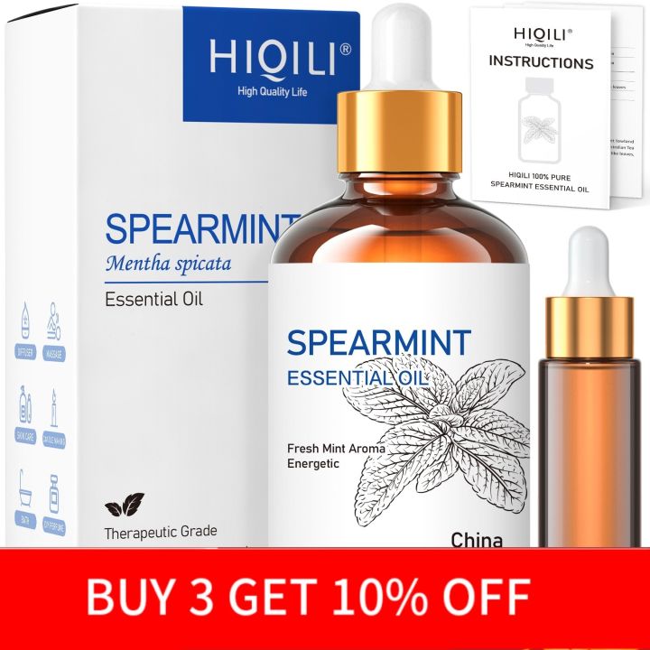Lethe Ling HIQILI Spearmint Vanilla Rose Cinnamon Lemon Essential Oils,100ML Pure Oil for Diffuser, Humidifier, Massage Muscle Relief Bath