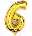 Number Foil Balloons 16" INCH, Metallic Golden 0,1,2,3,4,5,6,7,8,9 , Theme Birthday Party, Foil Balloons, Birthday Balloons - Golden. 