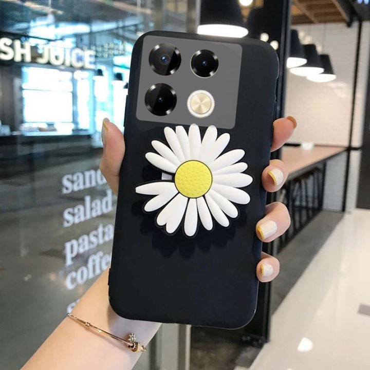 Case For Infinix Note 40 4G X6853 40 Pro 4G X6850 40 Pro 5G X6851 40 Pro+ X6851 Thin Back Matte With Magnetic Attraction Chrysanthemum Ring Cover