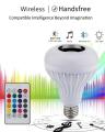 RGB LED Light Bulb E27+B22 12W Wireless Bluetooth Speaker Music Playing 16 Colors Lamp Bulb Lighting With Wireless Remote Controller. 