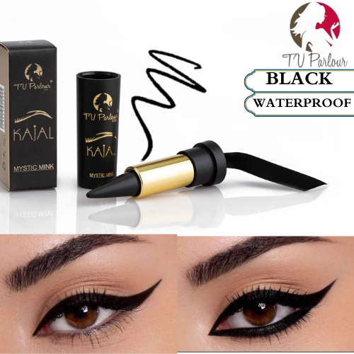 TV PARLOUR WATERPROOF KAJAL | Intense Black Eyeliner | Eye Make up Black and white kajal for Women | Gel Eyeliner Pencil | Eye Liner Waterproof Smudge Proof,Cat Eye Makeup Stencil l Long-lasting Eyeliner Beauty Makeup Tool Cosmetics Accessories
