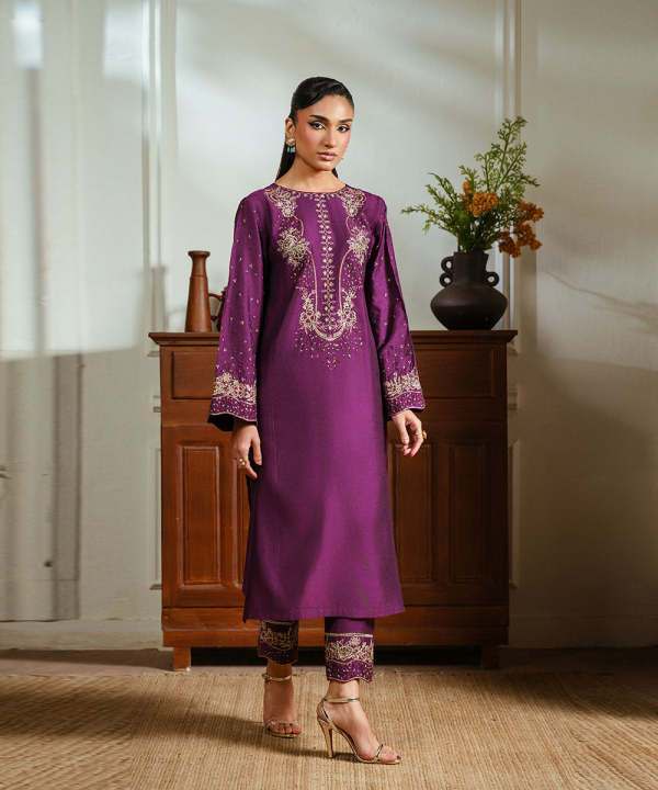 Kross Kulture - Embroidered Yarn Dyed Shirt For Women