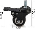 Caster Wheels MultiWare 4 x Heavy Duty 50mm Rubber PU Swivel 200kg Castor Wheels Trolley Furniture. 