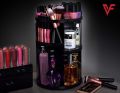 Cosmetics Makeup Organizer 3D Rotating 360 Degree Spinning Moving Make up Storage Rack Adjustable Assembly Skin Care Holder Bathroom Display Case Non Breakable Black Plastic Dresser Lipstick Skin Care Products Caddy Shelf. 