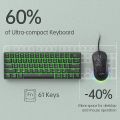Dierya DK61SE 60% Mechanical Gaming Keyboard, 61 Keys Anti-Ghosting, LED Backlight, Detachable USB-C, Ultra-Compact Mini Wired Keyboard with Red Linear Switch for Windows Laptop PC Gamer Typist. 