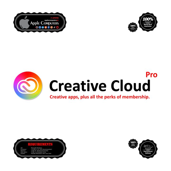 Adobe Creative Cloud - All Apps in One Subscription for Microsoft Windows and MacOS - Genuine License on Your Personal Email.