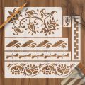 Pack of 6 indian inlay Stencils For Furniture wall Painting Art DIY Home Decor, Album Crafts and Canvas ID 460. 