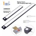 Vimite LED Aluminum Sensor lights USB induction night lights ultra-thin USB LED 3 Modes PIR Motion Sensor led Rechargeable Black kitchen cabinets lights lighting. 