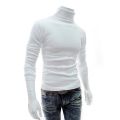 Men Premium High Neck White Full Sleeve Pullover Stretchable Ribbed Cotton & Lycra T-Shirt Turtleneck Tops Sweatshirt Winter Warm Free Size Every Fitter Special offer InnerWear pk. 