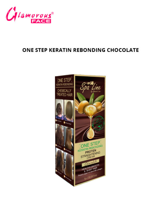 Spa Line By Glamorous Face One Step Keratin Rebonding, Straightening Cream 1000 ml Choc