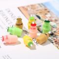 Yamily 10Pcs/Resin Korean Milk Bottle Charm Dollhouse Colorful Bottle DIY Making Pendant Jewelry For Keychain Earrings Necklace. 