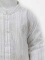 BKS21 TG Boys Shalwar Kameez Suit 2Yrs - 14Yrs White Black Lines. 