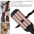 Ubeator - Triple Tube Curling Iron Ceramic Coating Rapid Heating Rollers Hair Curlers Fast Crimper for Water Waves Egg Roll-209-Pink. 