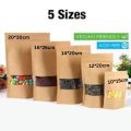 Eco-Friendly Brown Kraft Paper Stand-Up Pouches – 5 Sizes Available | Resealable Packaging Bags for Food & Cosmetics. 
